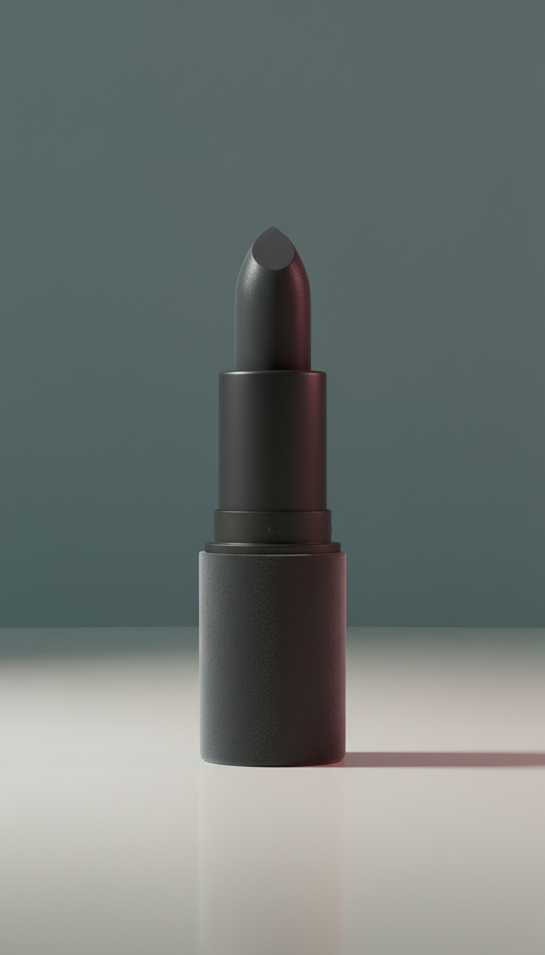 Velvet-matte lipstick in charcoal